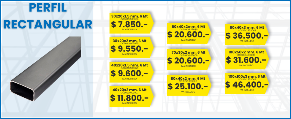 Perfil rectangular